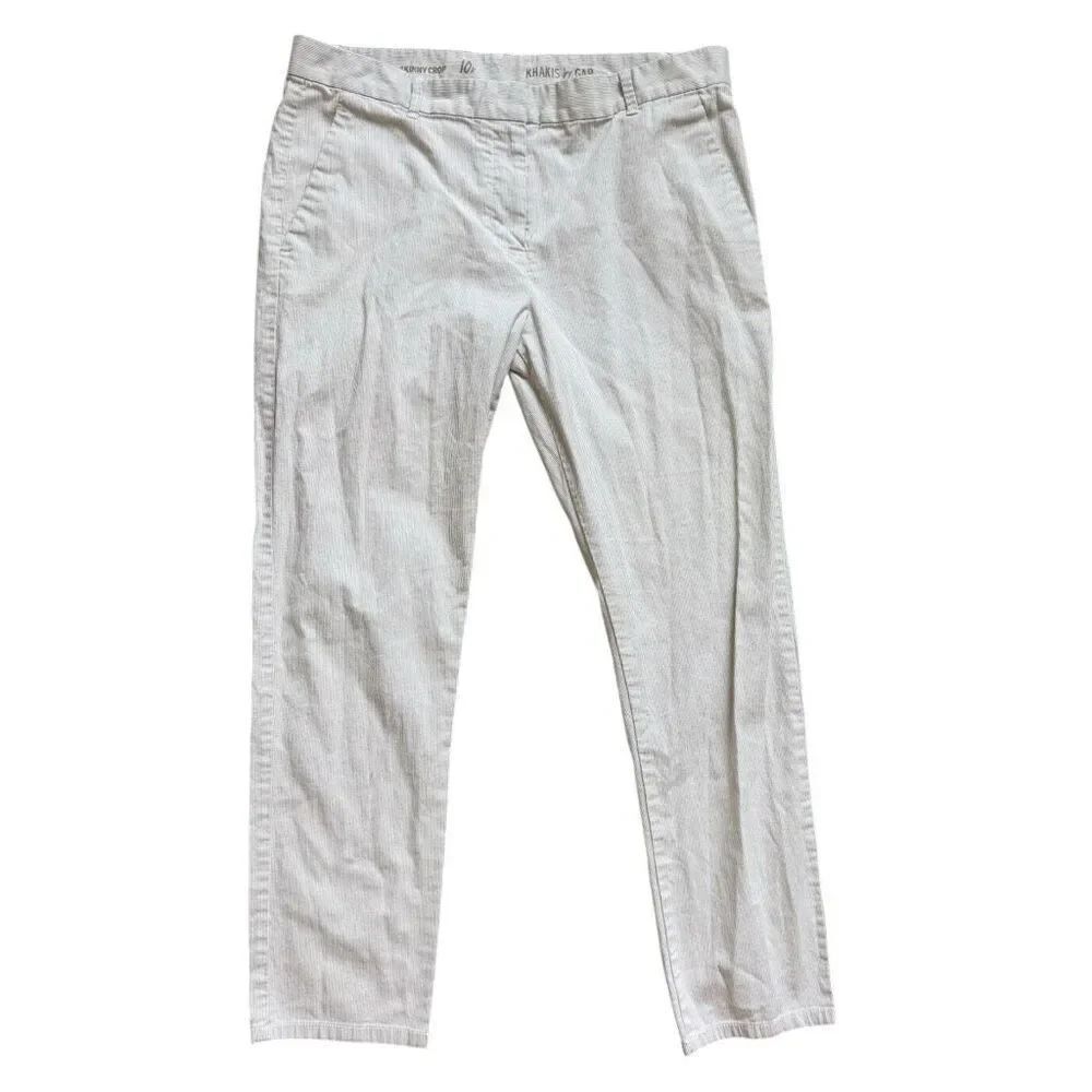 Womens Gap 2014 Pebble Gray Pinstripe Skinny Crop Pants - Sz 10 R